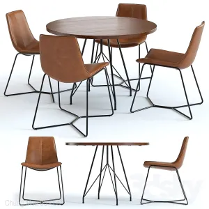 West elm jules table slope chairs