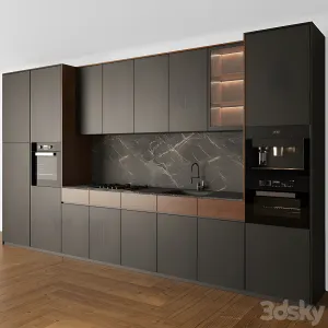 Kitchen modern black wood