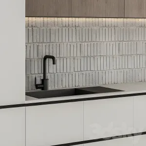 Kitchen modern white wood