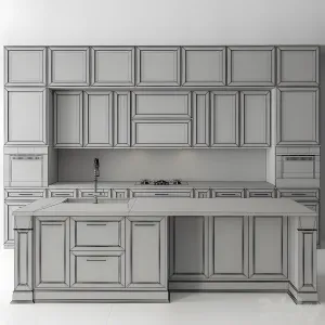 Kitchen neo classic navy blue white