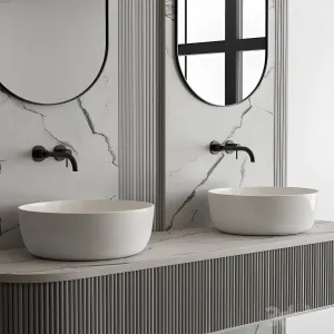 Bathroom set stone wall set 47