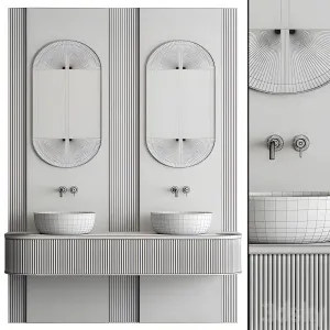 Bathroom set stone wall set 47