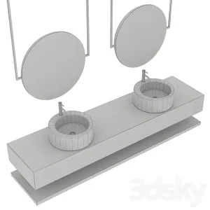 Bathroom set with surface mounted