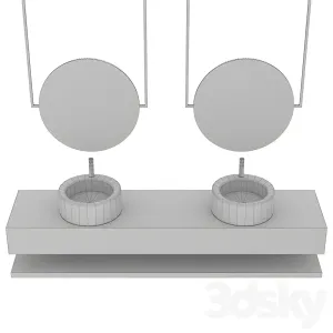 Bathroom set with surface mounted