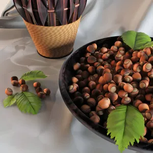 Decor with a vase nuts
