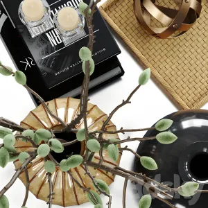 Decor with green almonds