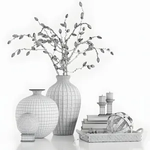 Decor with green almonds