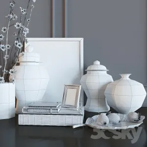 Decoration set yellow vases
