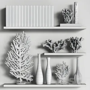 Decorative of coral books vases