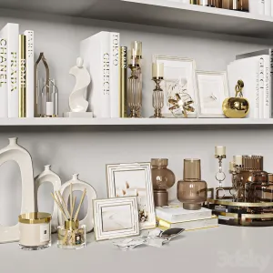 Decorative white gold books