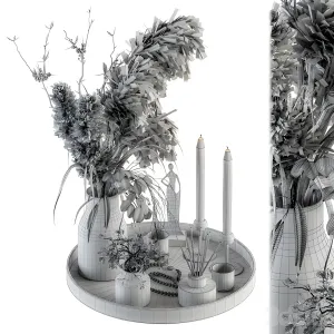 Decorative with bouquet in tray set