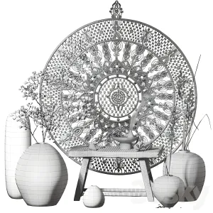 Decorative with macrame panno