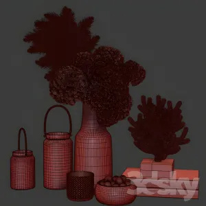Dry flower coral decoration