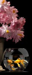 Flower set with aquarium