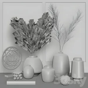 Pampa grass vase decor set 14