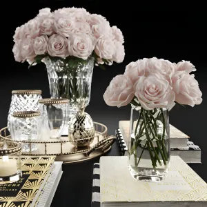 Rose crystal vase decoration set 11