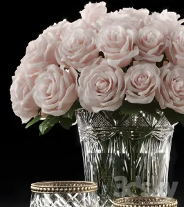 Rose crystal vase decoration set 11