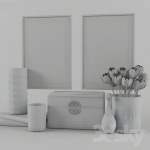 Set with tulips