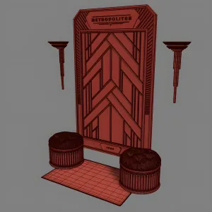 Art deco composition with a mirror