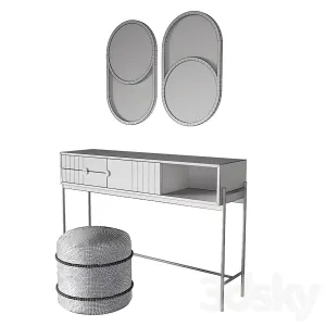 Clara console curico pouf waska mirror