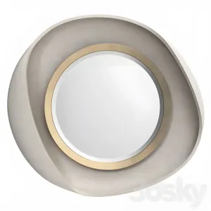 Petal mirror in cream shagreen