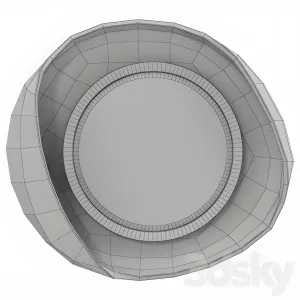Petal mirror in cream shagreen
