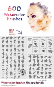 Watercolor Brushes Shapes Bundle