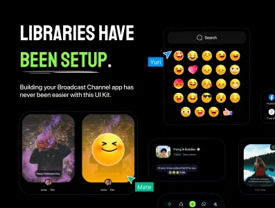 Broadcast Channel App UI Kit Message Social Media