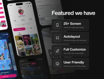 Flick Social Media Mobile App UI KIT