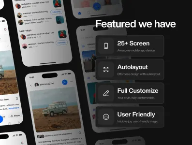 Loli Social Media Mobile App UI KIT
