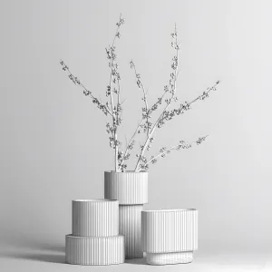 H m glass vases with red berry branch