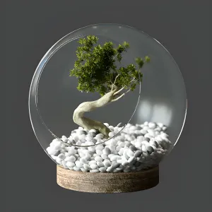 Little tree in glass globe