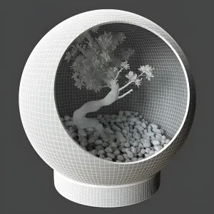 Little tree in glass globe