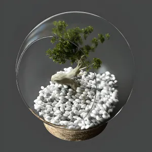 Little tree in glass globe
