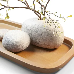 Plum branch in a stone vase