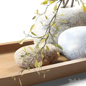 Plum branch in a stone vase