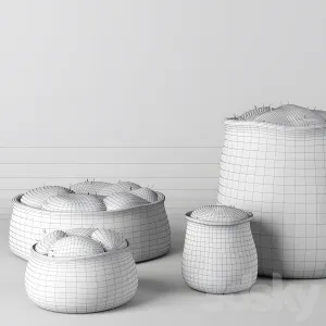 Rh crosshatch concrete vases