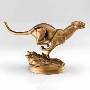 A bronze statue of a cheetah