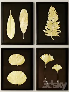 A set of paintings statues