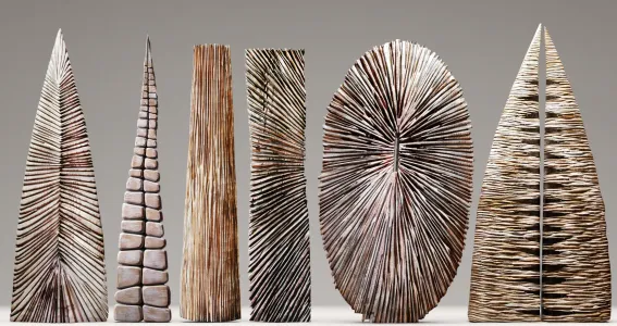 A set of wooden sculptures thierry martenon