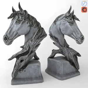 Horse head sculpture