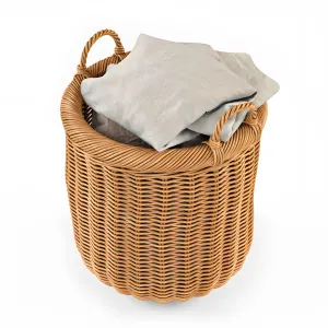 Basket with linen natural color