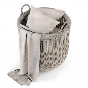 Basket with linen natural color