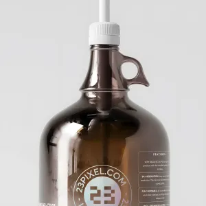 Amber Glass Gallon Pump Bottle 09