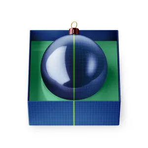 Metallic Christmas Ball in Paper Box High Angle