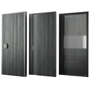 Black modern entrance door