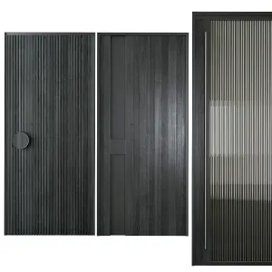 Black modern entrance door
