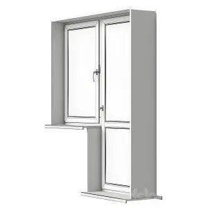 A set of plastic balcony doors