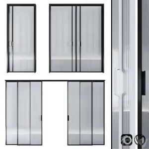 Glass door pocket swing system
