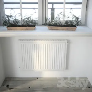 Set classical windows with decor
